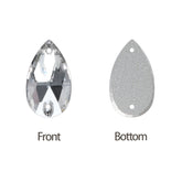 Silver Shade Drop Shape High Quality Glass Sew-on Rhinestones WholesaleRhinestone